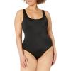 imageAmazon Essentials Womens OnePiece Coverage Swimsuit Available in Plus SizeWashed Black