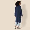 imageAmazon Essentials Womens OversizedFit Cotton Blend Heavyweight Texture Stitch Long Cardigan SweaterNavy