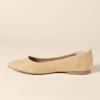 imageAmazon Essentials Womens PointedToe Ballet FlatBeige Microsuede