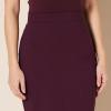 imageAmazon Essentials Womens Ponte PullOn Above The Knee Fitted Pencil SkirtBurgundy