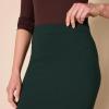 imageAmazon Essentials Womens Ponte PullOn Above The Knee Fitted Pencil SkirtDark Green