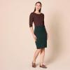 imageAmazon Essentials Womens Ponte PullOn Above The Knee Fitted Pencil SkirtDark Green