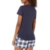 imageAmazon Essentials Womens Poplin Short and Sleep Tee SetNavy Plaid