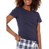 imageAmazon Essentials Womens Poplin Short and Sleep Tee SetNavy Plaid