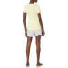 imageAmazon Essentials Womens Poplin Short and Sleep Tee SetYellow Confetti Print