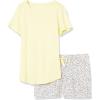 imageAmazon Essentials Womens Poplin Short and Sleep Tee SetYellow Confetti Print