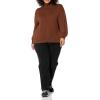 imageAmazon Essentials Womens PullOver Cotton Sweaters FunnelNeck Available in Plus SizeDeep Brown