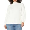 imageAmazon Essentials Womens PullOver Cotton Sweaters FunnelNeck Available in Plus SizeEggshell White
