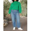 imageAmazon Essentials Womens PullOver Cotton Sweaters FunnelNeck Available in Plus SizeGreen