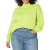 imageAmazon Essentials Womens PullOver Cotton Sweaters FunnelNeck Available in Plus SizeLime Green
