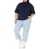 imageAmazon Essentials Womens PullOver Cotton Sweaters FunnelNeck Available in Plus SizeNavy