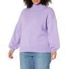 imageAmazon Essentials Womens PullOver Cotton Sweaters FunnelNeck Available in Plus SizePurple
