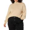 imageAmazon Essentials Womens PullOver Cotton Sweaters FunnelNeck Available in Plus SizeTan