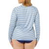 imageAmazon Essentials Womens Rash Guard Long SleeveBlue Horizontal Stripe