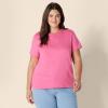 imageAmazon Essentials Womens Regular Fit 100 Cotton Crewneck Short Sleeve TShirt MultipacksHot Pink