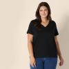 imageAmazon Essentials Womens Regular Fit 100 Cotton VNeck Short Sleeve TShirt MultipacksBlack
