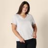 imageAmazon Essentials Womens Regular Fit 100 Cotton VNeck Short Sleeve TShirt MultipacksLight Grey Heather