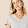 imageAmazon Essentials Womens Regular Fit 100 Cotton VNeck Short Sleeve TShirt MultipacksLight Grey Heather