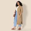 imageAmazon Essentials Womens Regular Fit Lightweight Duster Length Cardigan SweaterCamel Heather