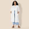 imageAmazon Essentials Womens Regular Fit Lightweight Duster Length Cardigan SweaterEggshell White