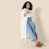imageAmazon Essentials Womens Regular Fit Lightweight Duster Length Cardigan SweaterEggshell White