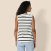 imageAmazon Essentials Womens RegularFit 100 Cotton Sleeveless Tank Top Pack of 2BlackMariner Stripe