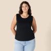 imageAmazon Essentials Womens RegularFit 100 Cotton Sleeveless Tank Top Pack of 2BlackWhite