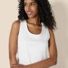 imageAmazon Essentials Womens RegularFit 100 Cotton Sleeveless Tank Top Pack of 2White