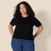 imageAmazon Essentials Womens RegularFit Short Sleeve Pullover Sweater TopBlack