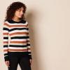 imageAmazon Essentials Womens RegularFit Soft Touch LongSleeve Crewneck SweaterBlack Brown Rugby Stripe