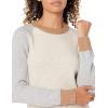 imageAmazon Essentials Womens RegularFit Soft Touch LongSleeve Crewneck SweaterGrey Oatmeal Heather Color Block