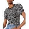 imageAmazon Essentials Womens RegularFit Twist Sleeve Crewneck TShirtBlack White Abstract Animal