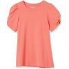 imageAmazon Essentials Womens RegularFit Twist Sleeve Crewneck TShirtCoral Pink