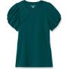 imageAmazon Essentials Womens RegularFit Twist Sleeve Crewneck TShirtForest Green