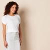 imageAmazon Essentials Womens RegularFit Twist Sleeve Crewneck TShirtWhite