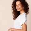 imageAmazon Essentials Womens RegularFit Twist Sleeve Crewneck TShirtWhite