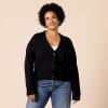 imageAmazon Essentials Womens Relaxed Fit VNeck Cropped CardiganBlack