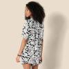 imageAmazon Essentials Womens RelaxedFit Fluid Twill ButtonDown Shirt Short Sold SeparatelyBlack Ivory Folk Floral