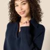 imageAmazon Essentials Womens RelaxedFit Heavyweight Cotton Polo Pullover SweaterNavy