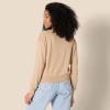 imageAmazon Essentials Womens RelaxedFit Lightweight VNeck Cropped SweaterGold Heather