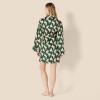 imageAmazon Essentials Womens RelaxedFit Satin Sleep RobeDark Green Beige Zebra