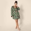 imageAmazon Essentials Womens RelaxedFit Satin Sleep RobeDark Green Beige Zebra