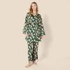 imageAmazon Essentials Womens RelaxedFit Satin Sleep RobeDark Green Beige Zebra