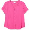 imageAmazon Essentials Womens RelaxedFit ShortSleeve Woven BlouseHot Pink