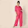 imageAmazon Essentials Womens Satin Pajama Shirt and Pants SetHot Pink