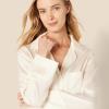 imageAmazon Essentials Womens Satin Pajama Shirt and Pants SetIvory