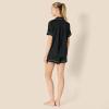 imageAmazon Essentials Womens Satin Short Sleeve ButtonDown Top and Short Sleepwear SetBlack