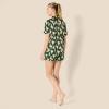 imageAmazon Essentials Womens Satin Short Sleeve ButtonDown Top and Short Sleepwear SetDark Green Beige Zebras