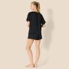 imageAmazon Essentials Womens Satin Short Sleeve TShirt and Short Sleepwear SetBlack