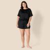 imageAmazon Essentials Womens Satin Short Sleeve TShirt and Short Sleepwear SetBlack